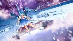 Fairies bows blue hair anime girls short hair touhou cirno 