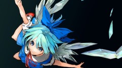 Fairies bows blue hair anime girls short hair touhou cirno 