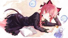 Fairies dress red eyes Ribbons bows skulls pillows long hair 