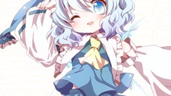 Fairies white background bows skirts blush blue hair anime 