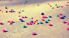 Fallen vintage rainbows sweets (candies)