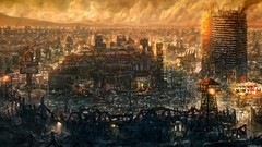 Fallout ruins cityscapes artwork