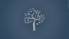 Family grey blue Trees