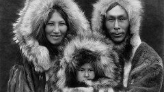 Family monochrome eskimo portraits grayscale
