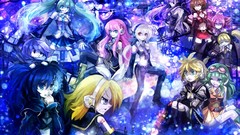 Fan art hatsune miku vocaloid black rock shooter megurine luka 