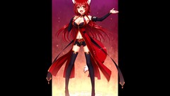 Fangs Shorts red eyes blush long hair anime girls open mouth 