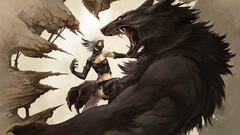 Fantasy abstract wolf cg