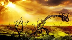 fantasy art artwork digital art landscape sunlight nature Birds