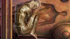 Fantasy art artwork hieroglyphs