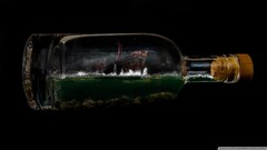 fantasy art bottles ship digital art ship in a bottle