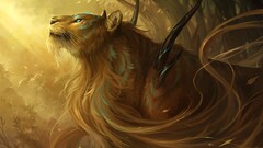 fantasy art creature artwork lion Animals big cats