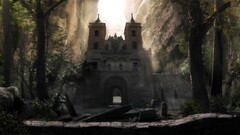 fantasy art dark building artwork