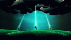 fantasy art digital art Flowers cyan nature Plants clouds dark