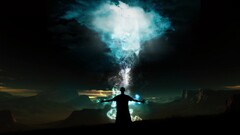 fantasy art digital art landscape cyan Graphic Design