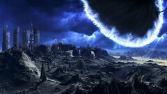 fantasy art digital art render sky ruin landscape