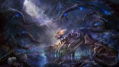 fantasy art dragon Bones skeleton artwork eggs