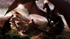 fantasy art dragon creature wings landscape artwork