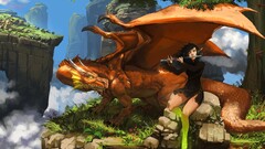 fantasy art dragon fantasy girl creature musical instrument legs