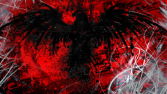 fantasy art eagle grunge artwork red white black Animals Birds