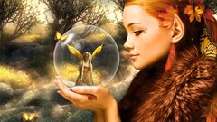 fantasy art elves fantasy girl butterfly digital art Women face