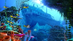 fantasy art fish underwater wreck Animals