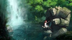 Fantasy art Golem waterfalls