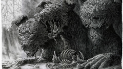 Fantasy art grayscale Bones