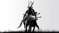 Fantasy art Horses monochrome