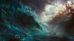 Fantasy art Horses Sea