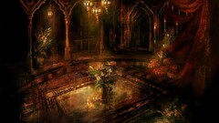 fantasy art interior dark Flowers