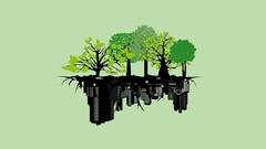 fantasy art nature Minimalism Trees digital art upside down City