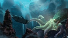 Fantasy art octopuses