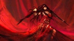 Fantasy art red woman