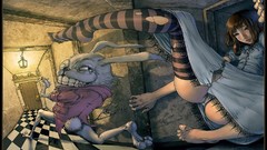 Fantasy art striped legwear