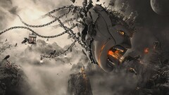 fantasy art surreal face digital art chains