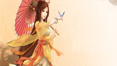 Fantasy art Umbrellas Butterflies