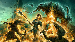 fantasy art warrior creature artwork Women fire fantasy girl