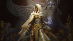 fantasy art warrior fantasy girl Aladdin girls with swords hoods