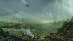 Fantasy artwork Meteors planet