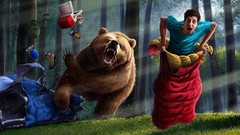 Fantasy attack race Bears funny forests camping