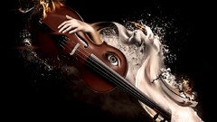 Fantasy black dark Birds abstract eye doves