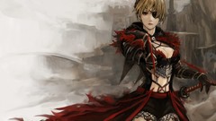 Fantasy blade Anime Earth red eyes anime girls zero cleavage 