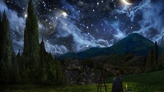 Fantasy blue magic moon paint Alex Ruiz