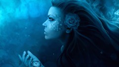 Fantasy blue woman artwork