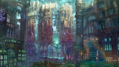 Fantasy cityscapes architecture buildings