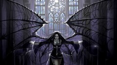 Fantasy dark Gothic woman wings