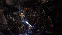 Fantasy dark magic light Dragons claws armor Warriors Swords 