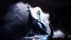 Fantasy dark old man digital art fantasy art octopuses