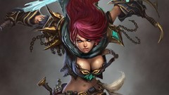 Fantasy death paintings Rogue Swords fan art ecchi redheads 