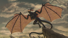 Fantasy dragon close fin artwork